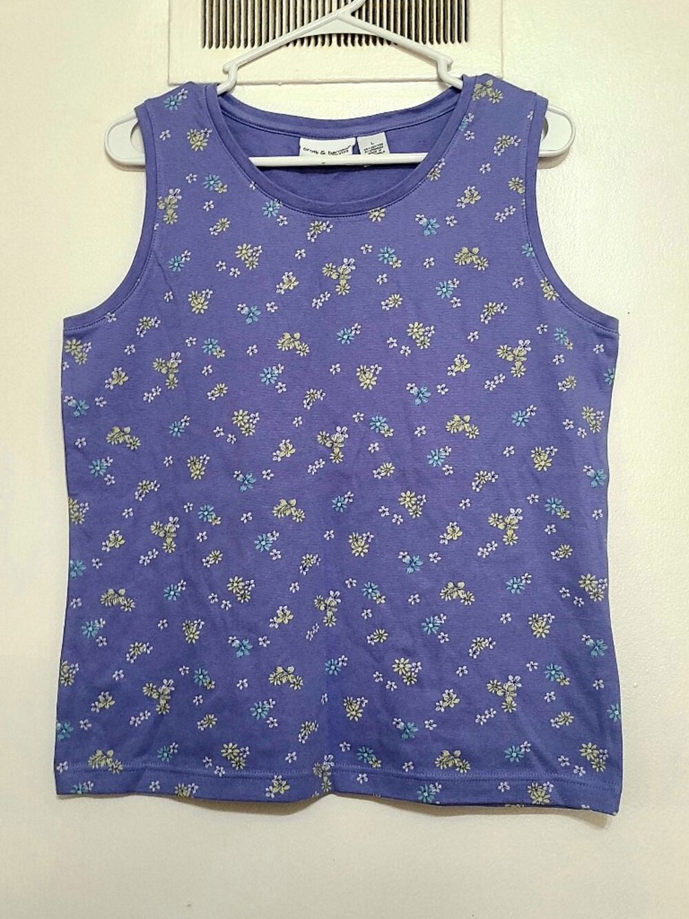 Purple Floral Sleeveless Shirt